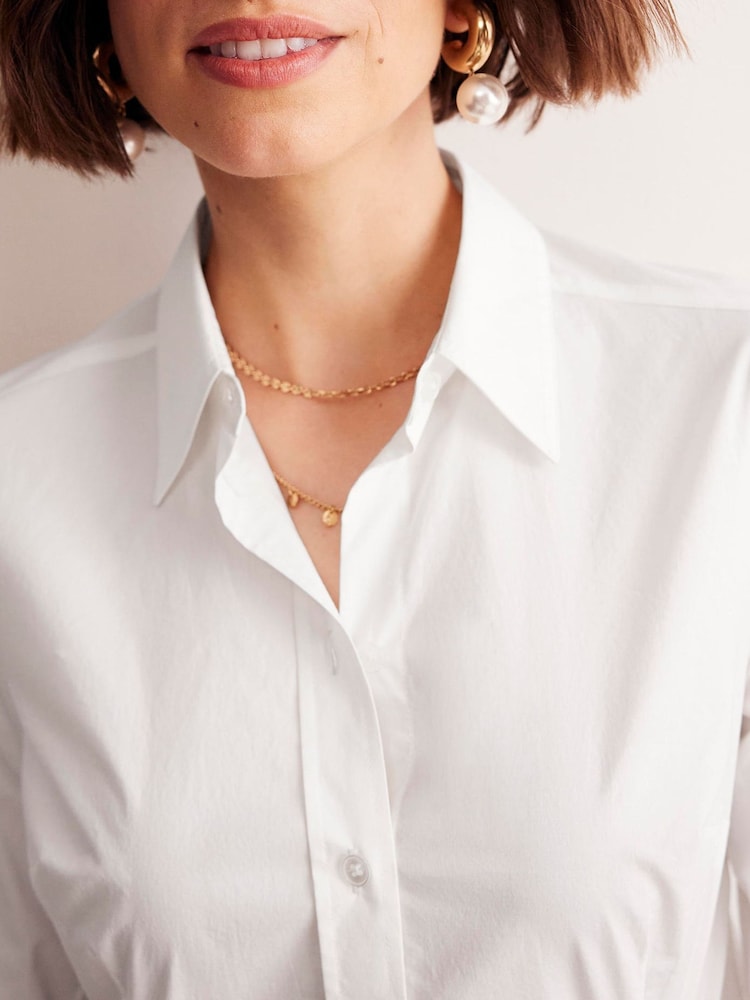 Boden White/Green Saskia Stretch Cotton Shirt - Image 2 of 5