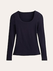 Boden Blue Double Layer Scoop Long Sleeve T-Shirt - Image 5 of 5