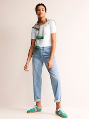 Boden White Double Layer Scoop T-Shirt - Image 4 of 5