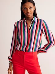 Boden Brown/Pink Sienna Silk Shirt - Image 1 of 5