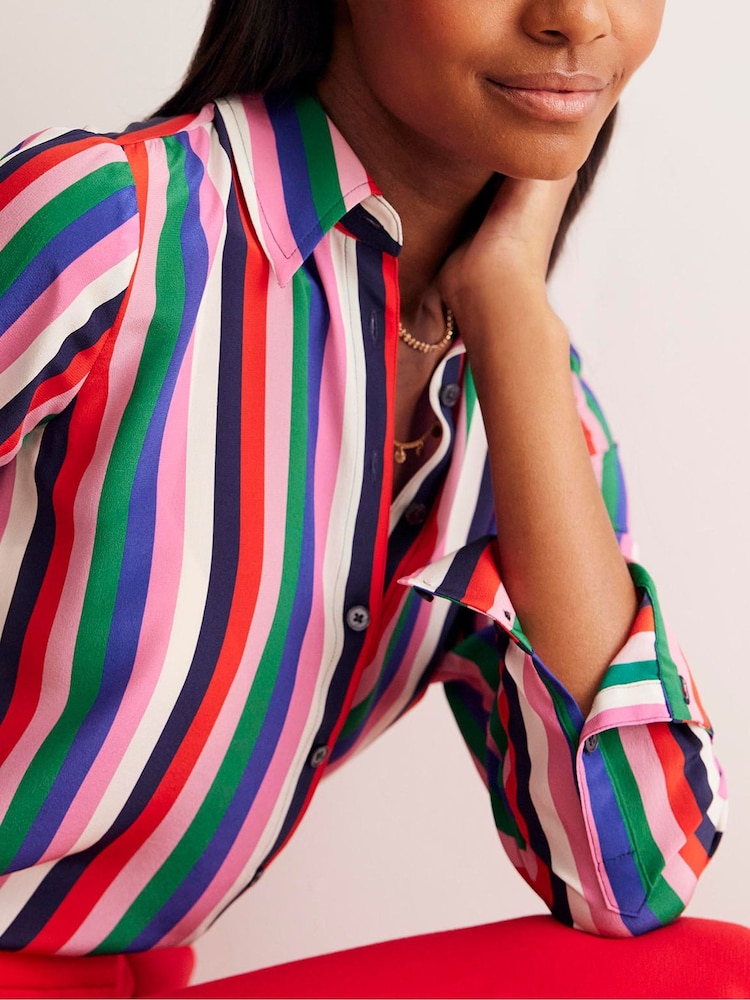 Boden Brown/Pink Sienna Silk Shirt - Image 4 of 5