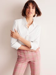 Boden White/Green Petite Saskia Stretch Cotton Shirt - Image 1 of 5