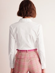 Boden White/Green Petite Saskia Stretch Cotton Shirt - Image 2 of 5