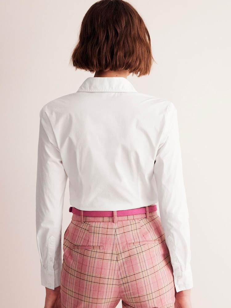 Boden White/Green Petite Saskia Stretch Cotton Shirt - Image 2 of 5