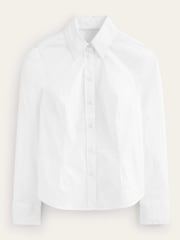 Boden White/Green Petite Saskia Stretch Cotton Shirt - Image 5 of 5
