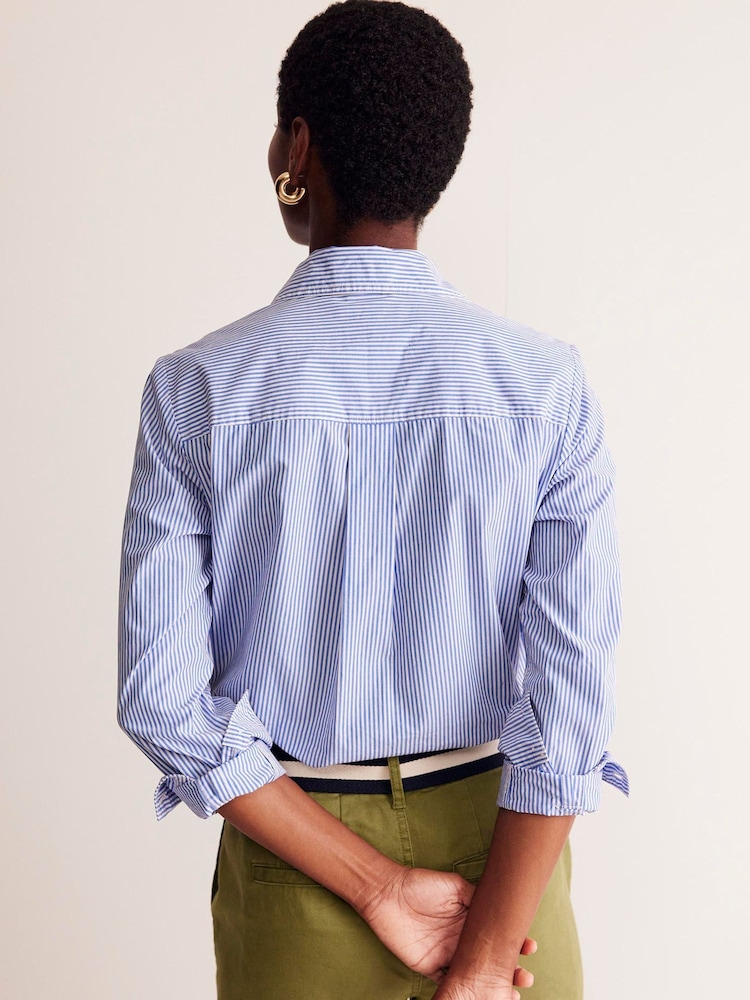 Boden Sky Navy Petite Petite Sienna 100% Cotton Shirt - Image 3 of 6