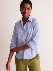Boden Sky Navy Petite Petite Sienna 100% Cotton Shirt - Image 4 of 6