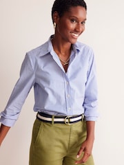 Boden Sky Navy Petite Petite Sienna 100% Cotton Shirt - Image 5 of 6