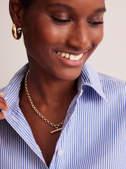 Boden Sky Navy Petite Petite Sienna 100% Cotton Shirt - Image 6 of 6