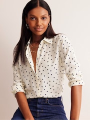 Boden Cream Dove Petite Sienna Silk Shirt - Image 1 of 5