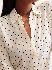Boden Cream Dove Petite Sienna Silk Shirt - Image 2 of 5
