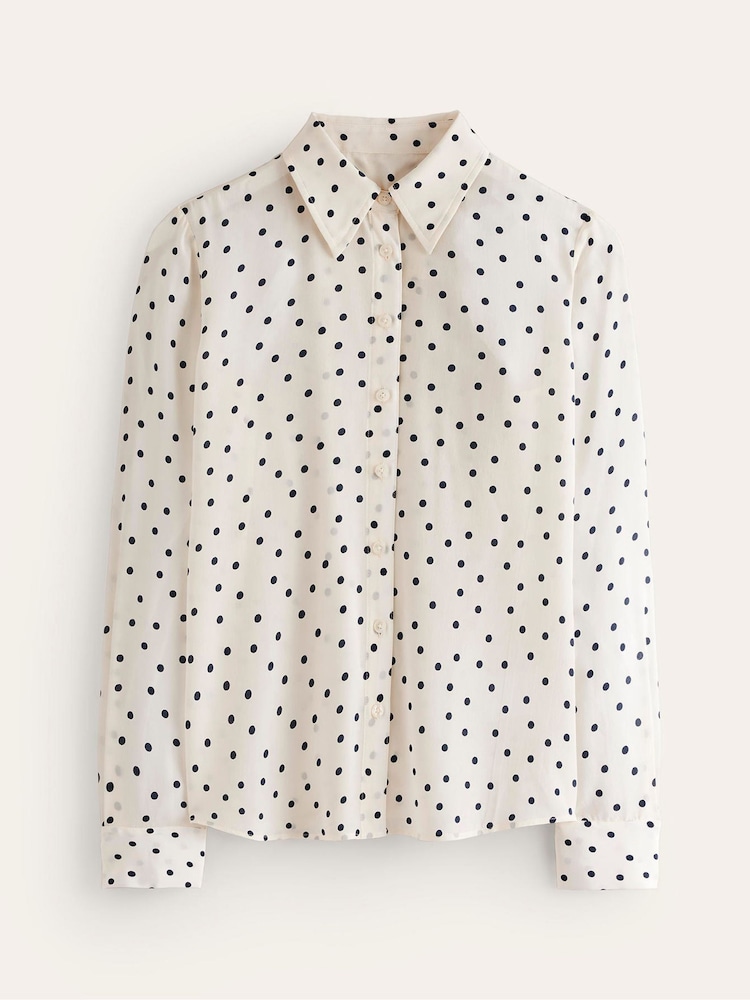 Boden Cream Dove Petite Sienna Silk Shirt - Image 5 of 5
