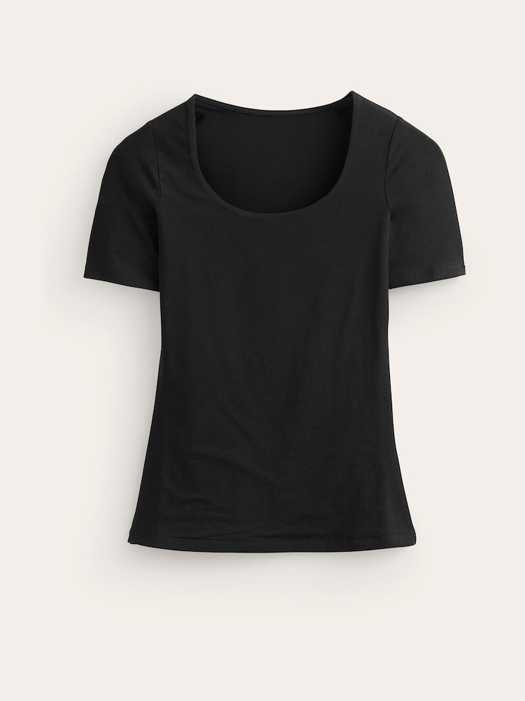 Negro - Camiseta de doble capa con cuello redondo de Boden - Imagen 5 de 5 Negro - Camiseta de doble capa con cuello redondo de Boden - Imagen 5 de 5
