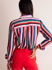Boden Brown/Pink Petite Sienna Silk Shirt - Image 3 of 5