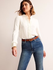 Boden Cream Caroline Jersey Shirt - Image 1 of 5