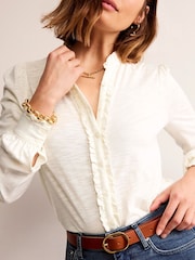 Boden Cream Caroline Jersey Shirt - Image 2 of 5
