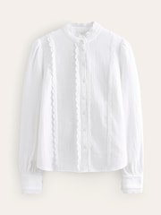 Boden White Double Cloth Scallop Blouse - Image 5 of 5