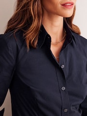 Boden Aqua Blue Petite Saskia Stretch Cotton Shirt - Image 2 of 5