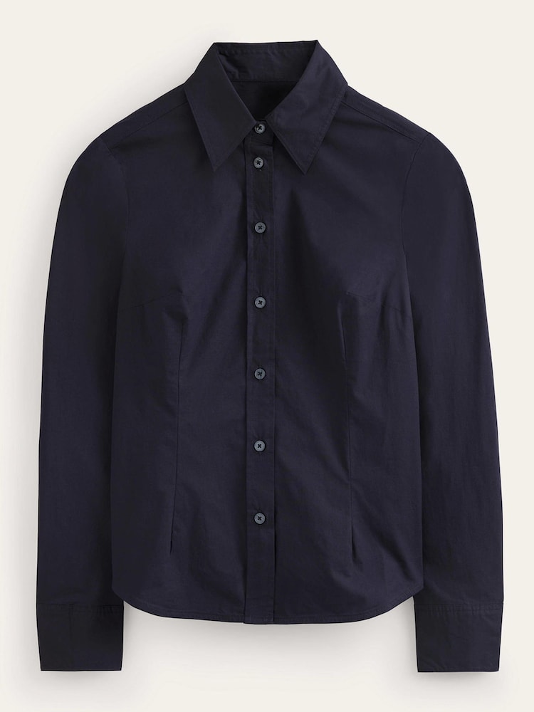 Boden Aqua Blue Petite Saskia Stretch Cotton Shirt - Image 5 of 5