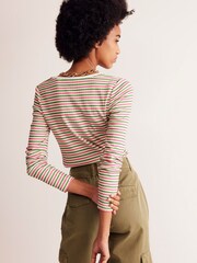 Boden Green Anna V-Neck 100% Cotton T-Shirt - Image 3 of 5
