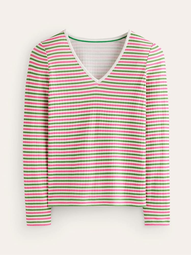 Boden Green Anna V-Neck 100% Cotton T-Shirt - Image 5 of 5 Boden Green Anna V-Neck 100% Cotton T-Shirt - Image 5 of 5