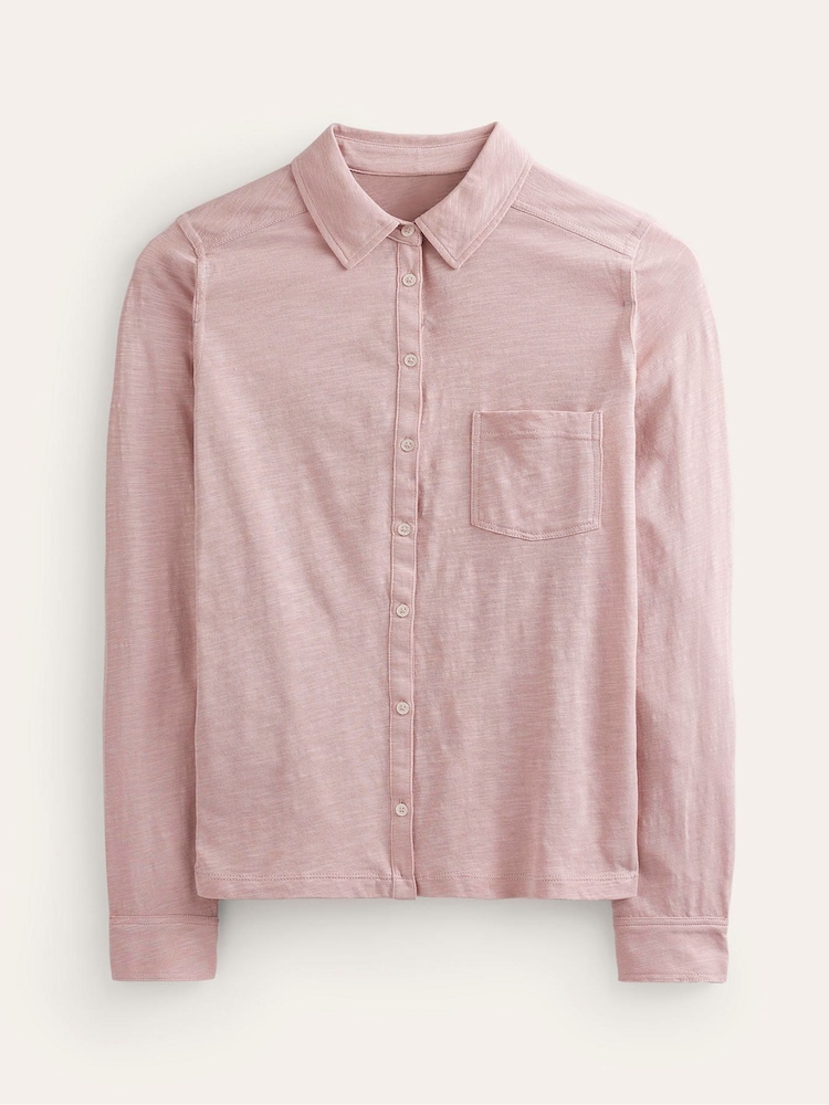 Boden Pink Amelia Jersey 100% Cotton Shirt - Image 5 of 5 Boden Pink Amelia Jersey 100% Cotton Shirt - Image 5 of 5