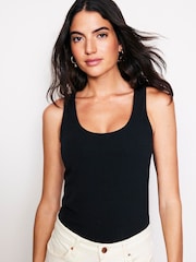 Boden Black Double Layer Scoop Neck Vest - Image 1 of 5