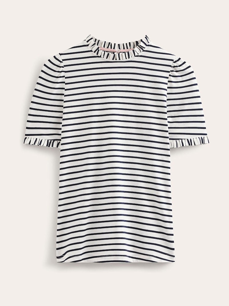 Crema - Boden Supersoft Frill Detail camiseta - Imagen 5 de 5 Crema - Boden Supersoft Frill Detail camiseta - Imagen 5 de 5
