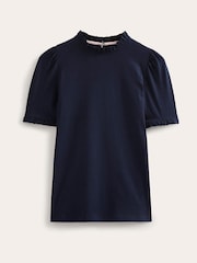 Boden Light Blue Supersoft Frill Detail T-Shirt - Image 5 of 5