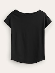 Preto - Camiseta Boden Supersoft com gola canoa - Imagem 5 de 5