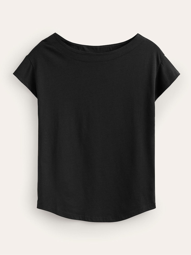 Negro - Boden Supersoft Boat Neck T-Shirt - Imagen 5 de 5 Negro - Boden Supersoft Boat Neck T-Shirt - Imagen 5 de 5