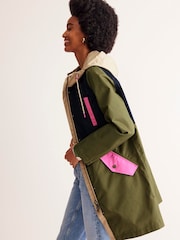 Boden Green/Grey Wells Waterproof Coat - Image 5 of 6