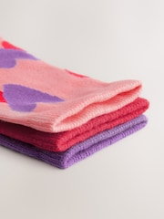 Red/Purple 3 Pack Cotton Rich Ankle Socks - Image 2 of 3