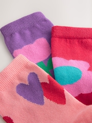 Red/Purple 3 Pack Cotton Rich Ankle Socks - Image 3 of 3