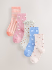 Multi 5 Pack Cotton Rich Ruffle Ankle socks - Image 1 of 9