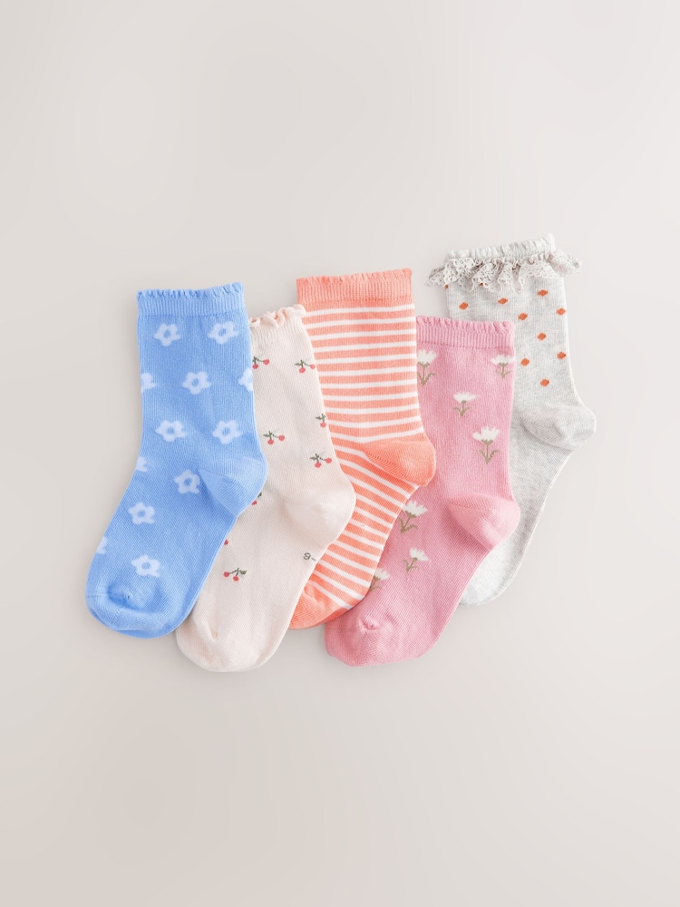 Multi 5 Pack Cotton Rich Ruffle Ankle socks - Image 2 of 9