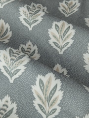 Sanderson Delph Blue Sessile Leaf Printed Pencil Pleat Curtains - Image 4 of 4