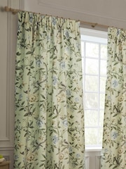 Sanderson Sage Porcelain Garden Matt Velvet Pencil Pleat Curtains - Image 3 of 5