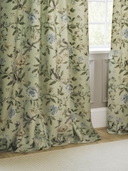 Sanderson Sage Porcelain Garden Matt Velvet Pencil Pleat Curtains - Image 4 of 5