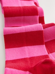 Pink/Red Cotton Rich Stripe Tights - Image 3 of 3