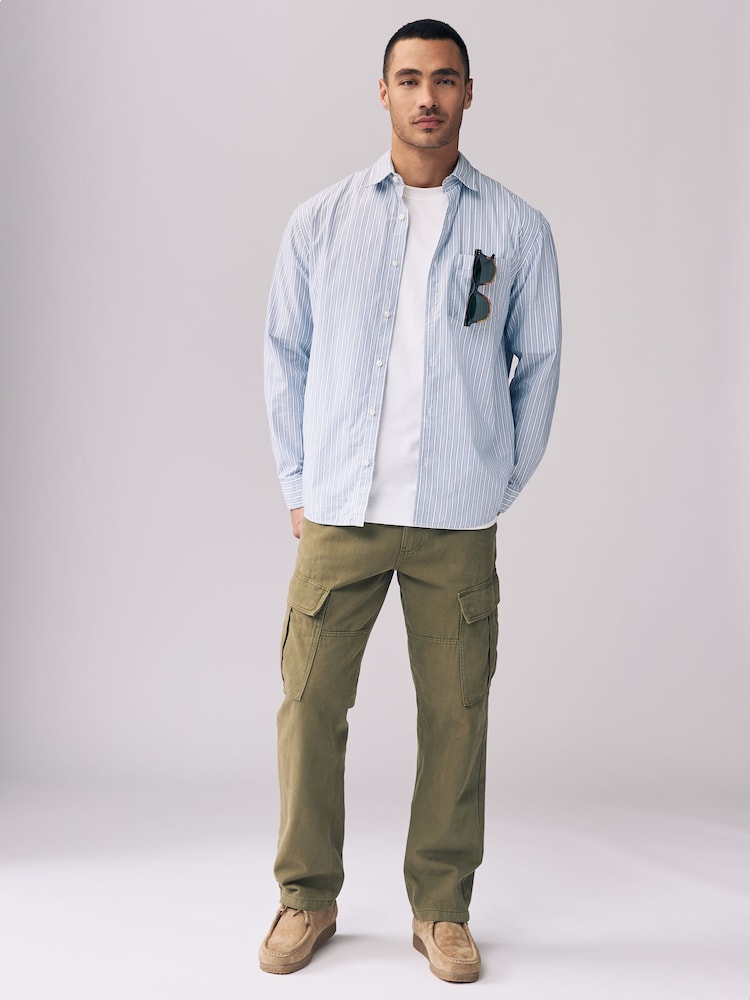 Khaki Green Cargo 100% Cotton Trousers - Image 2 of 2