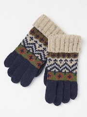 FatFace Blue Fairisle Gloves - Image 1 of 2
