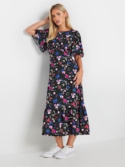 M&Co Petite Floral Flutter Sleeve Dress - Изображение 2 из 5