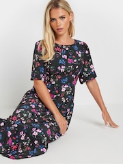 M&Co Petite Floral Flutter Sleeve Dress - Изображение 4 из 5