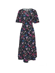 M&Co Petite Floral Flutter Sleeve Dress - Изображение 5 из 5
