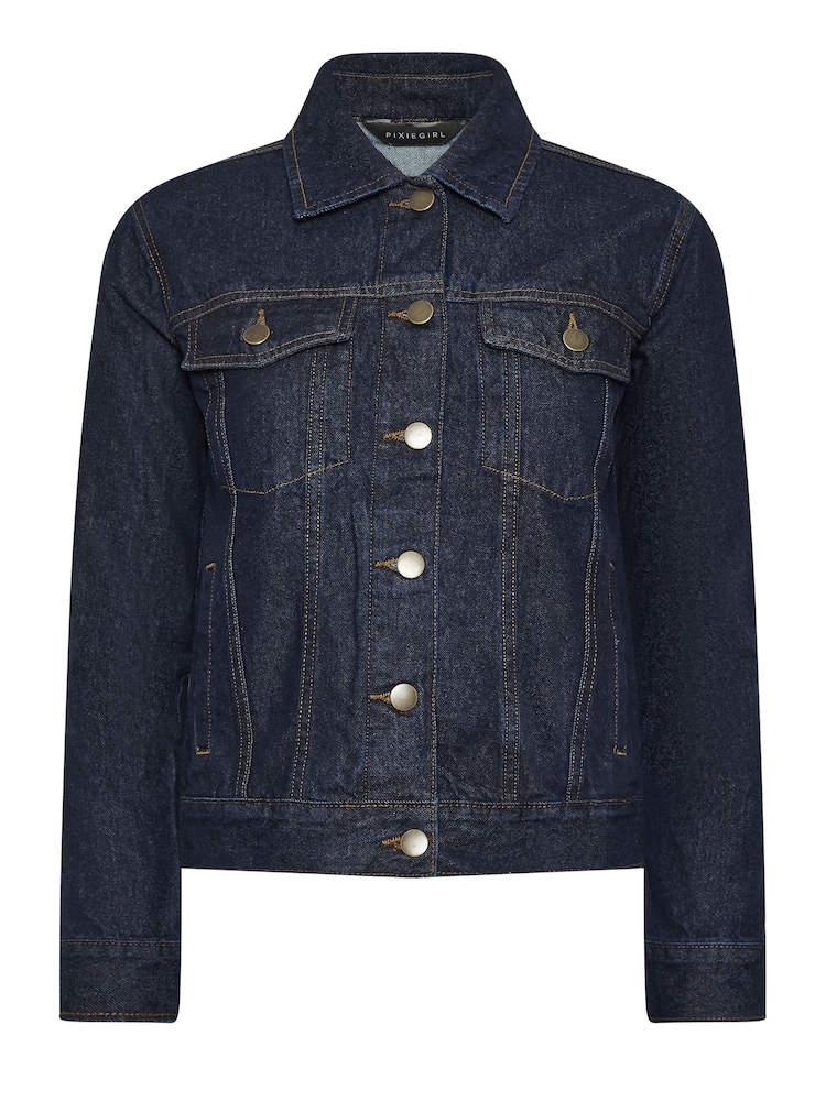 PixieGirl Petite Indigo Blue 100% Cotton Denim Jacket - Image 5 of 5