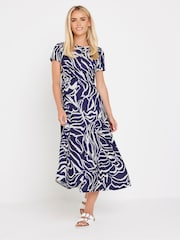 M&Co Blue Petite Knot Detail Maxi Dress - Image 2 of 5