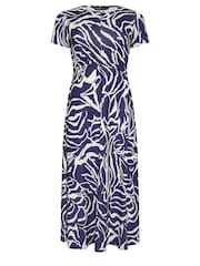 M&Co Blue Petite Knot Detail Maxi Dress - Image 5 of 5