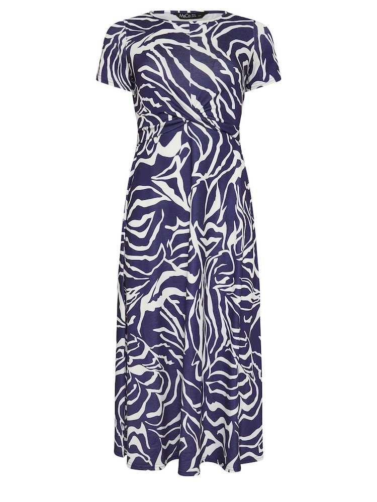 M&Co Blue Petite Knot Detail Maxi Dress - Image 5 of 5 M&Co Blue Petite Knot Detail Maxi Dress - Image 5 of 5