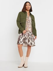 PixieGirl Petite Green Bomber Utility 100% Cotton Jacket - Image 4 of 5